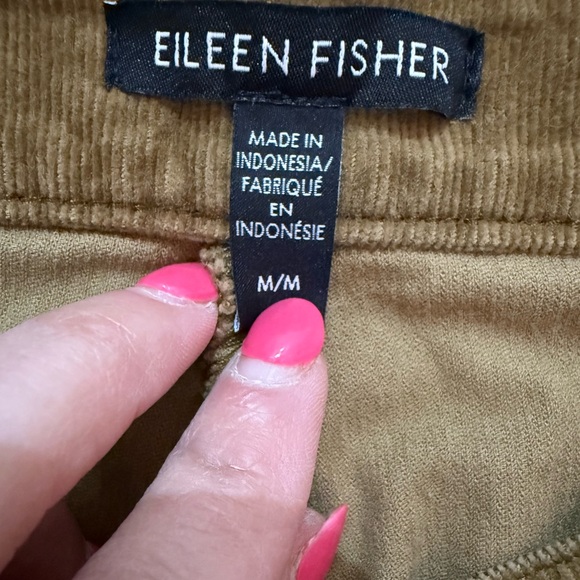 Eileen Fisher Corduroy Wide Leg Pants Medium Organic Cotton Stretch Cropped - Picture 5 of 6